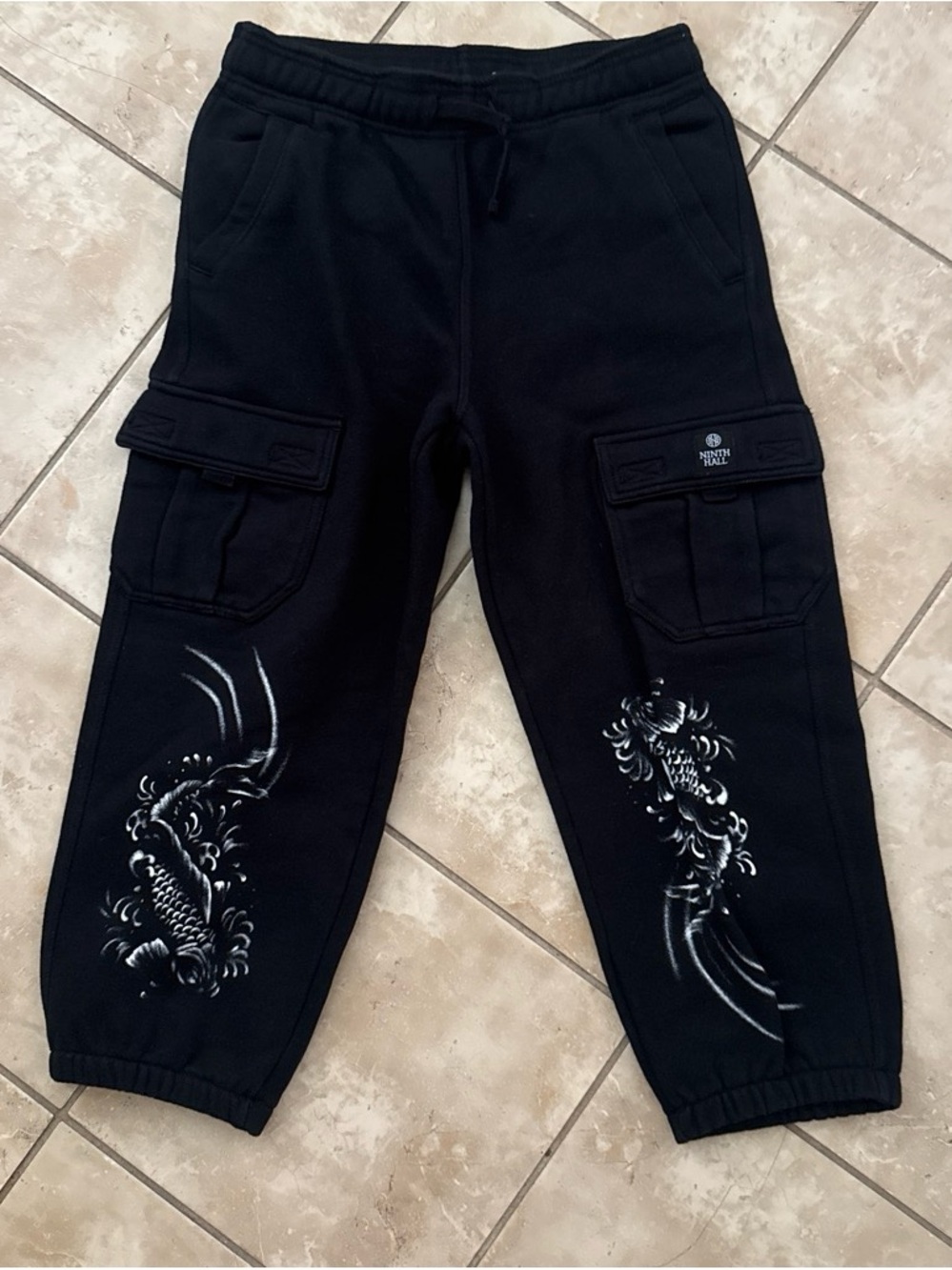 Ninth Hall Black Capri Sweatpants Cargo y2k style